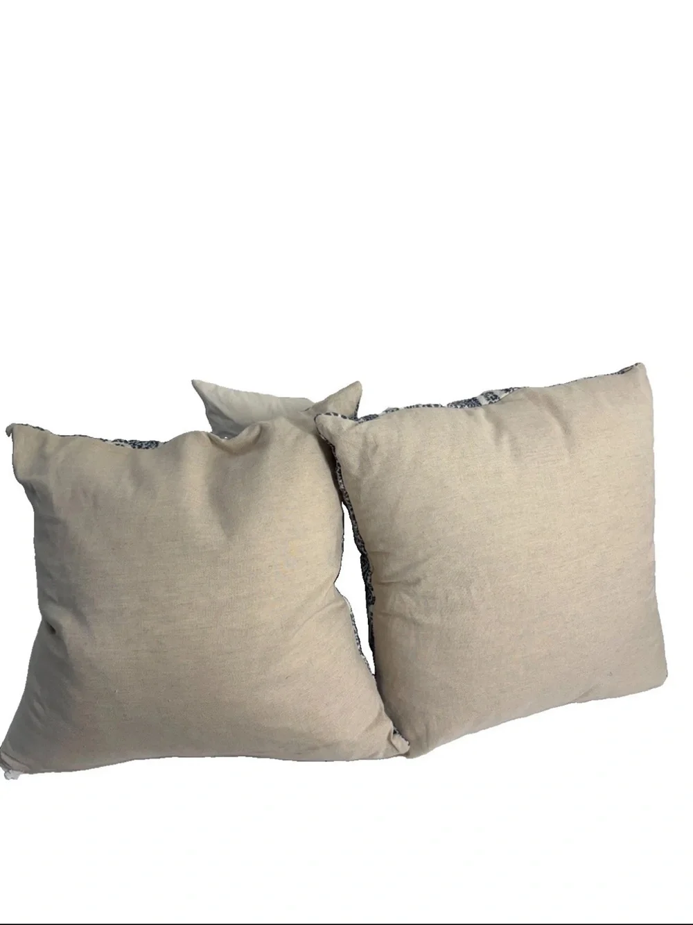 Pottery Barn Pillow 20x20 Blue Floral Cotton Linen Feather Blend Boho Set Lot 5
